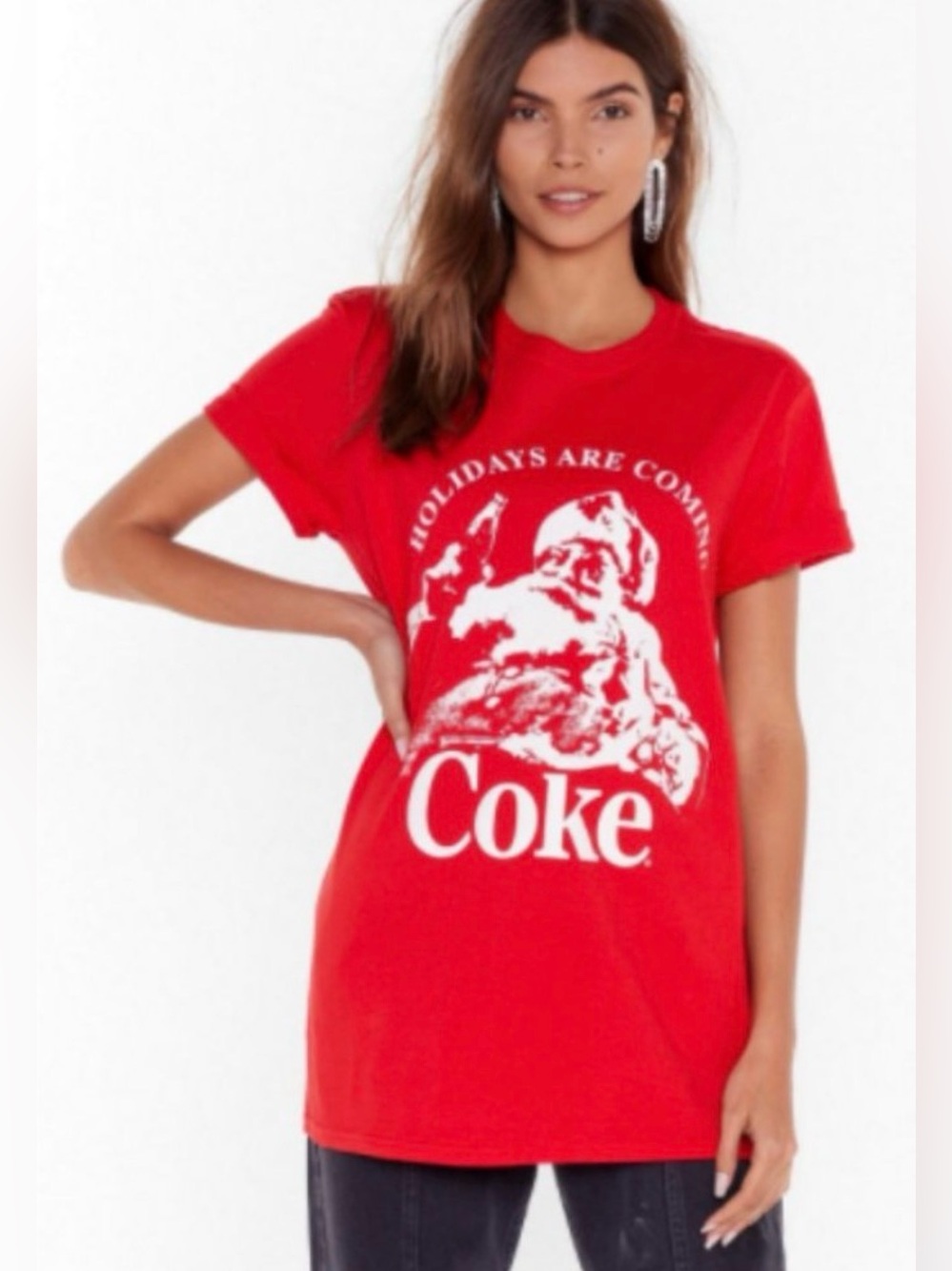 NWT Nasty Gal Holidays Are Coming Coke Graphic Tee - Small